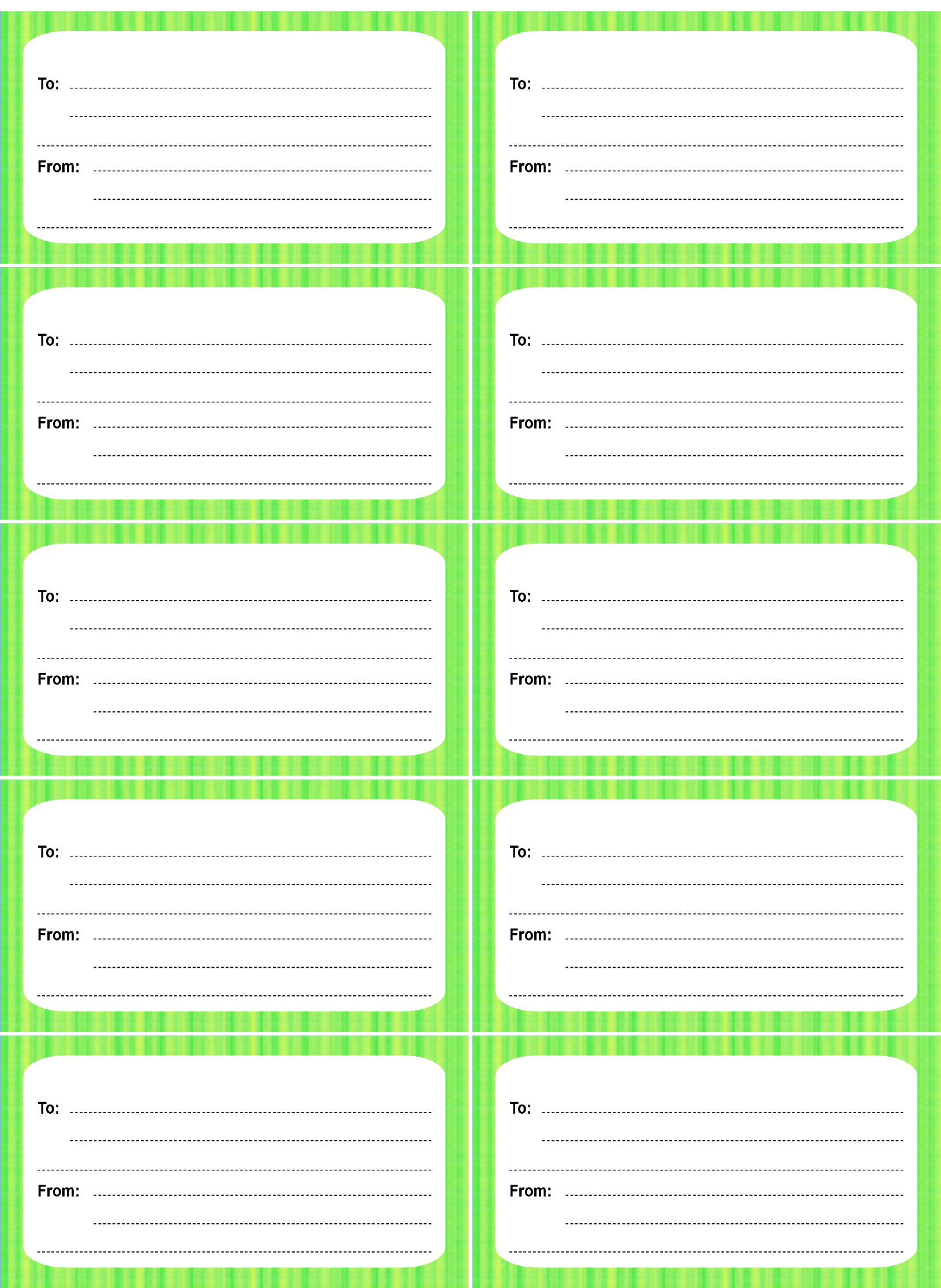 From & To address labels