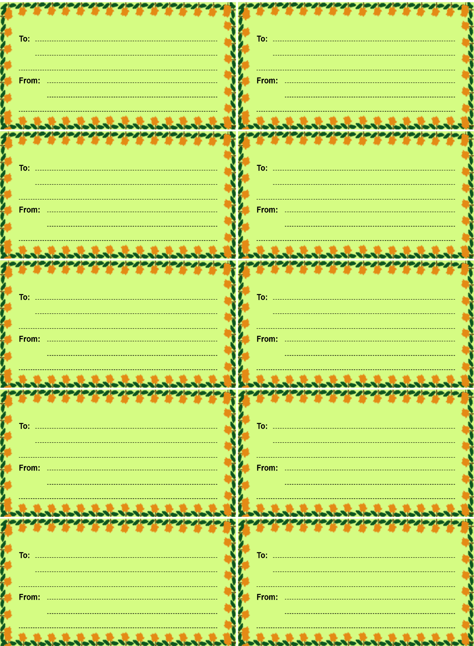 From & To address labels