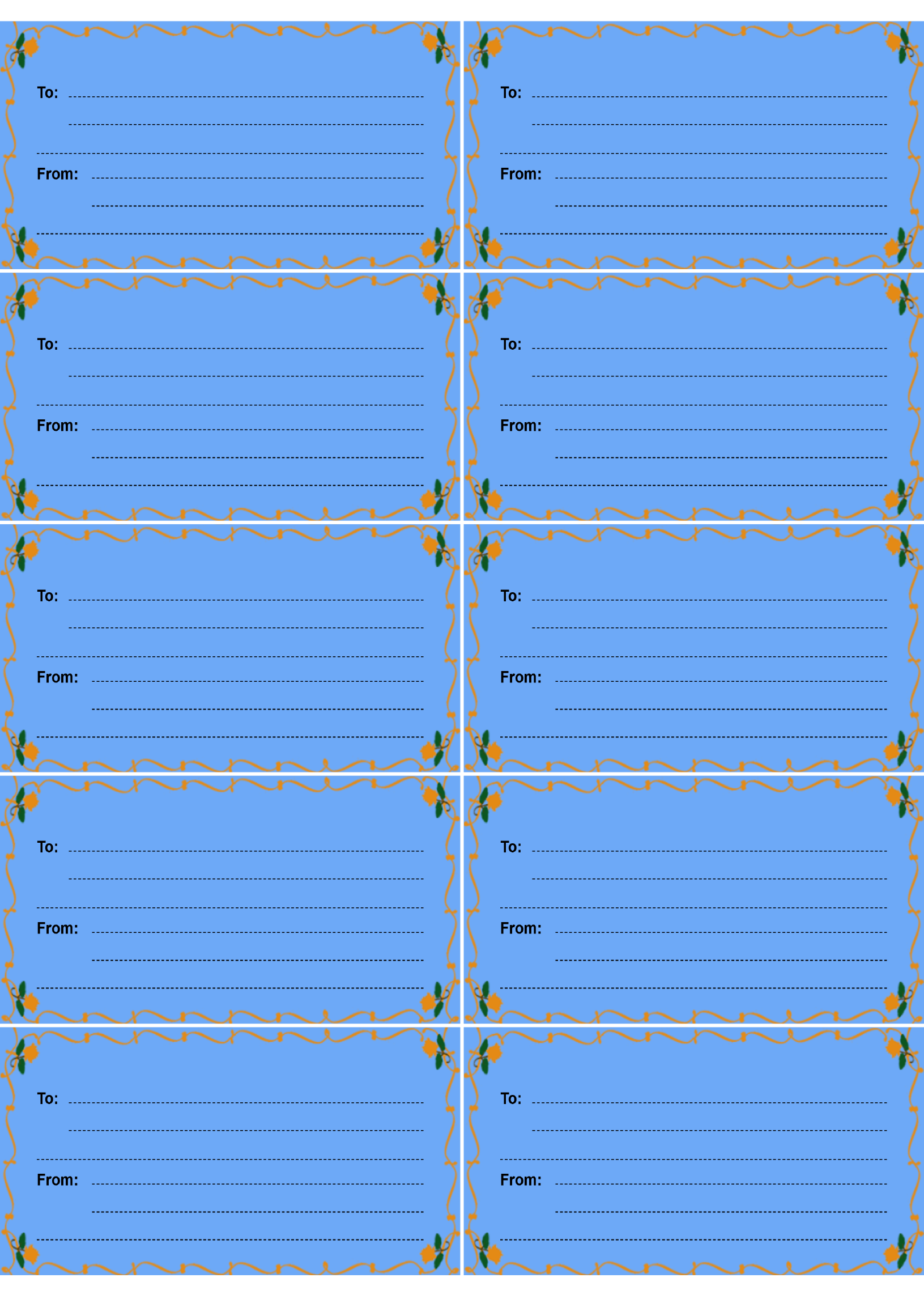 From & To address labels